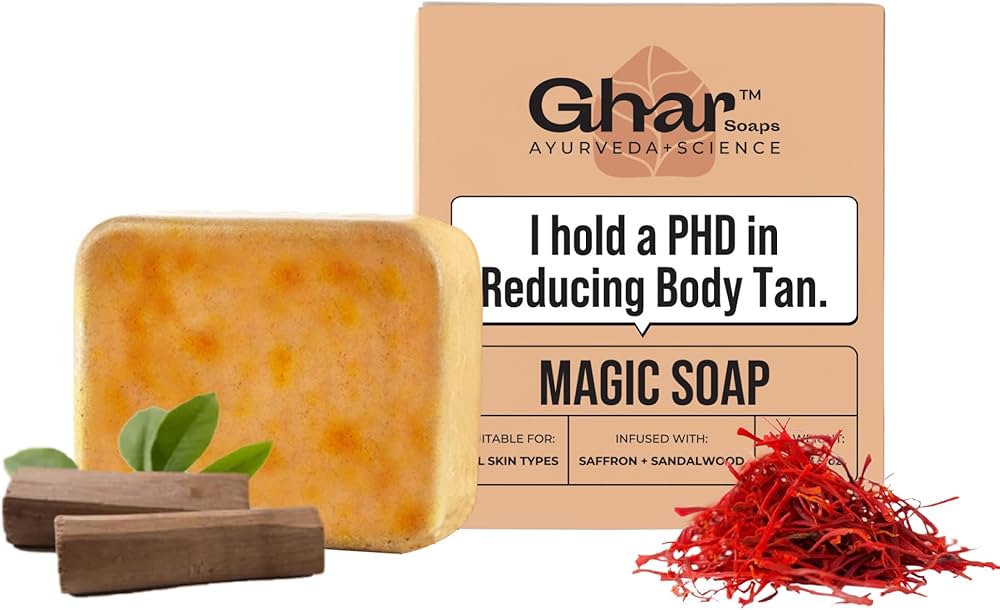 Ghar Soaps Sandalwood & Saffron Magic Soaps De-tan (100 Gms)