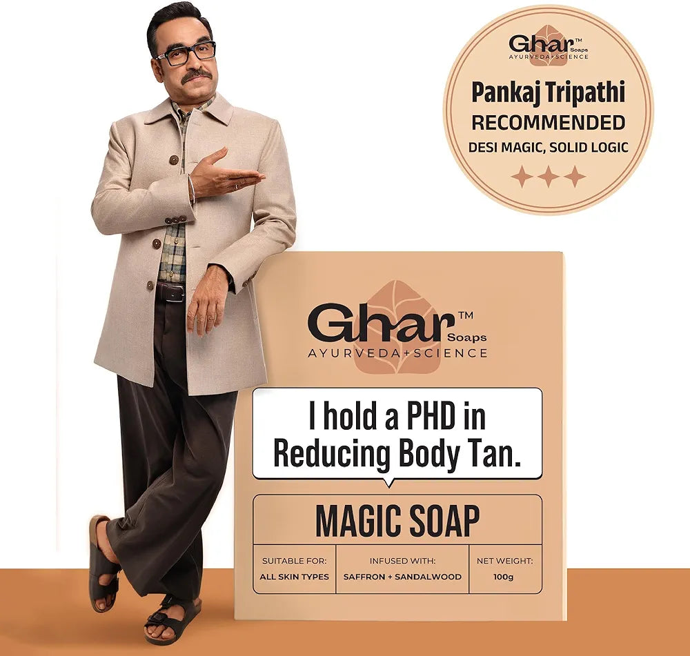 Ghar Soaps Sandalwood & Saffron Magic Soaps De-tan (100 Gms)