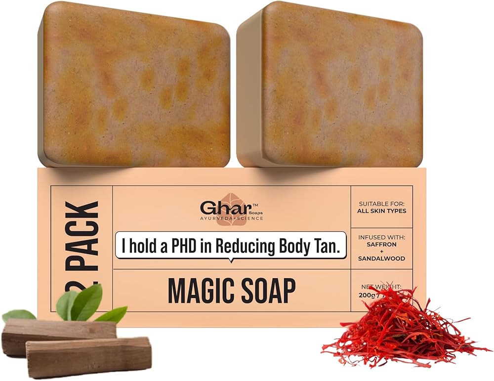 Ghar Soaps Sandalwood & Saffron Magic Soaps De-tan (100 Gms)