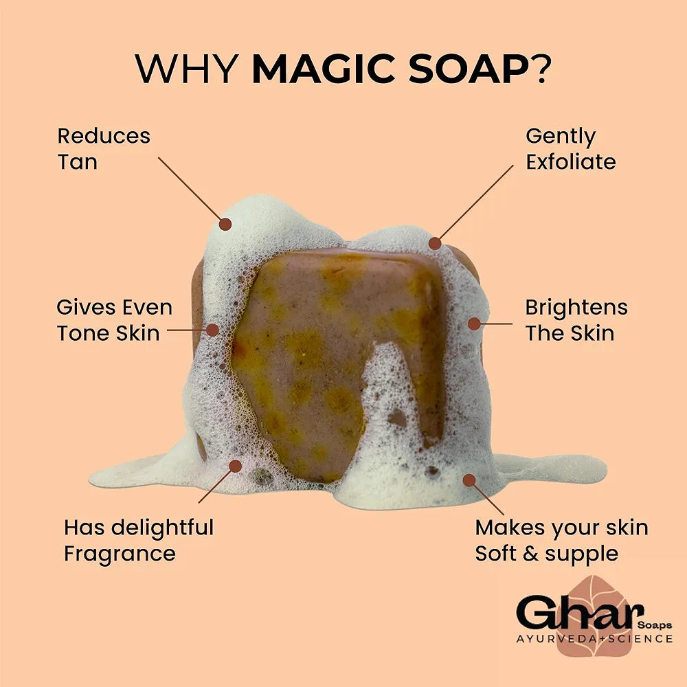 Ghar Soaps Sandalwood & Saffron Magic Soaps De-tan (100 Gms)