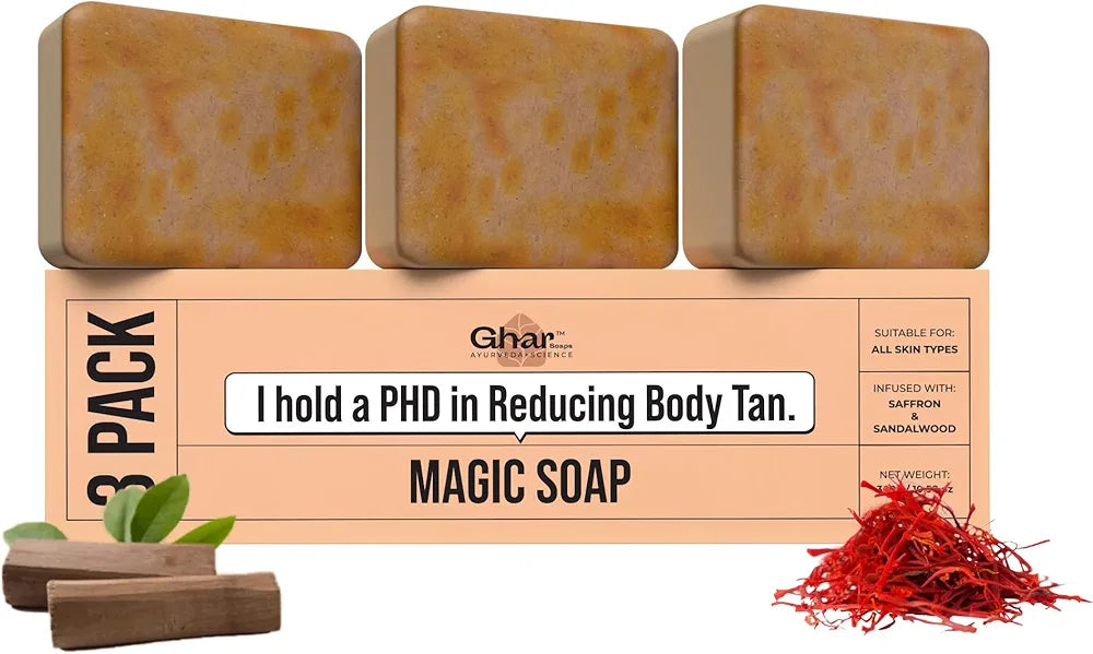 Ghar Soaps Sandalwood & Saffron Magic Soaps De-tan (100 Gms)