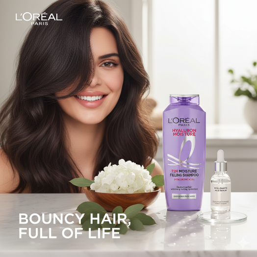 L Oréal Paris Moisture Filling Shampoo, With Hyaluronic Acid